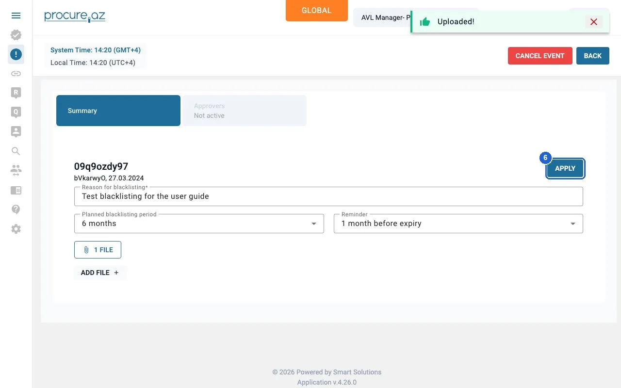 Step 6: Apply and confirm — click “APPLY”.